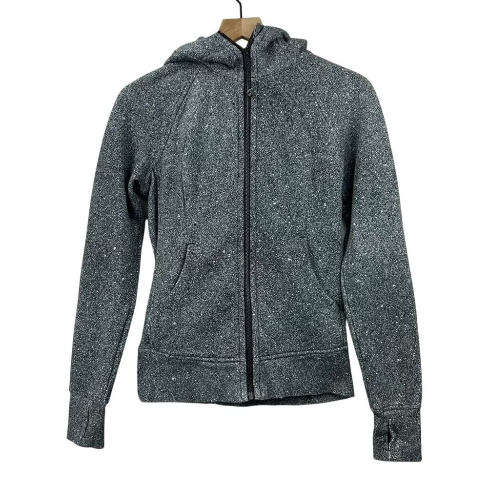 Lululemon Scuba Women's Size 4 Marled Gray Hoodie Jacket Full Zip Front Pockets
